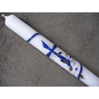 Kommunionkerze Junge Kreuz Blau Kommunionkerze Junge Kreuz Blau von LucystellasKerzen