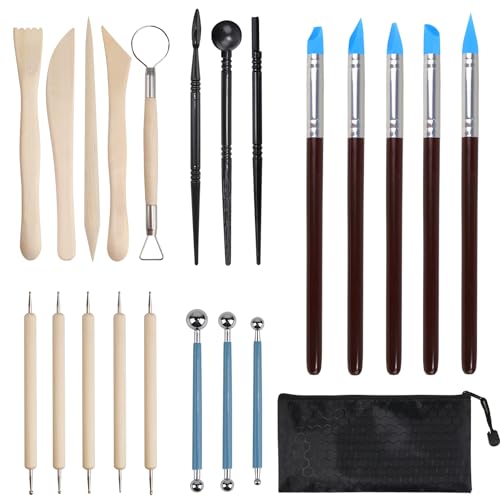 Lucywey 22 Modellierwerkzeug Set, Töpferwerkzeug Pottery Clay Tool Ton Keramik Werkzeug Set Keramik Werkzeug Clay Sculpting Tools für Einsteiger und Profis in der Gravur Lucywey 22 Modellierwerkzeug Set, Töpferwerkzeug Pottery Clay Tool Ton Keramik Werkzeug Set Keramik Werkzeug Clay Sculpting Tools für Einsteiger und Profis in der Gravur von Lucywey
