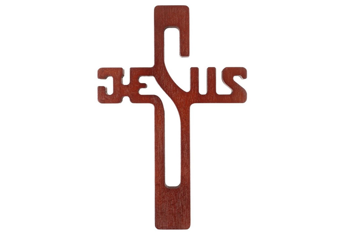 Luda Studio Wanddekoobjekt, Hölzernes hängendes Kreuz 22 cm Aufschrift JESUS von Luda Studio