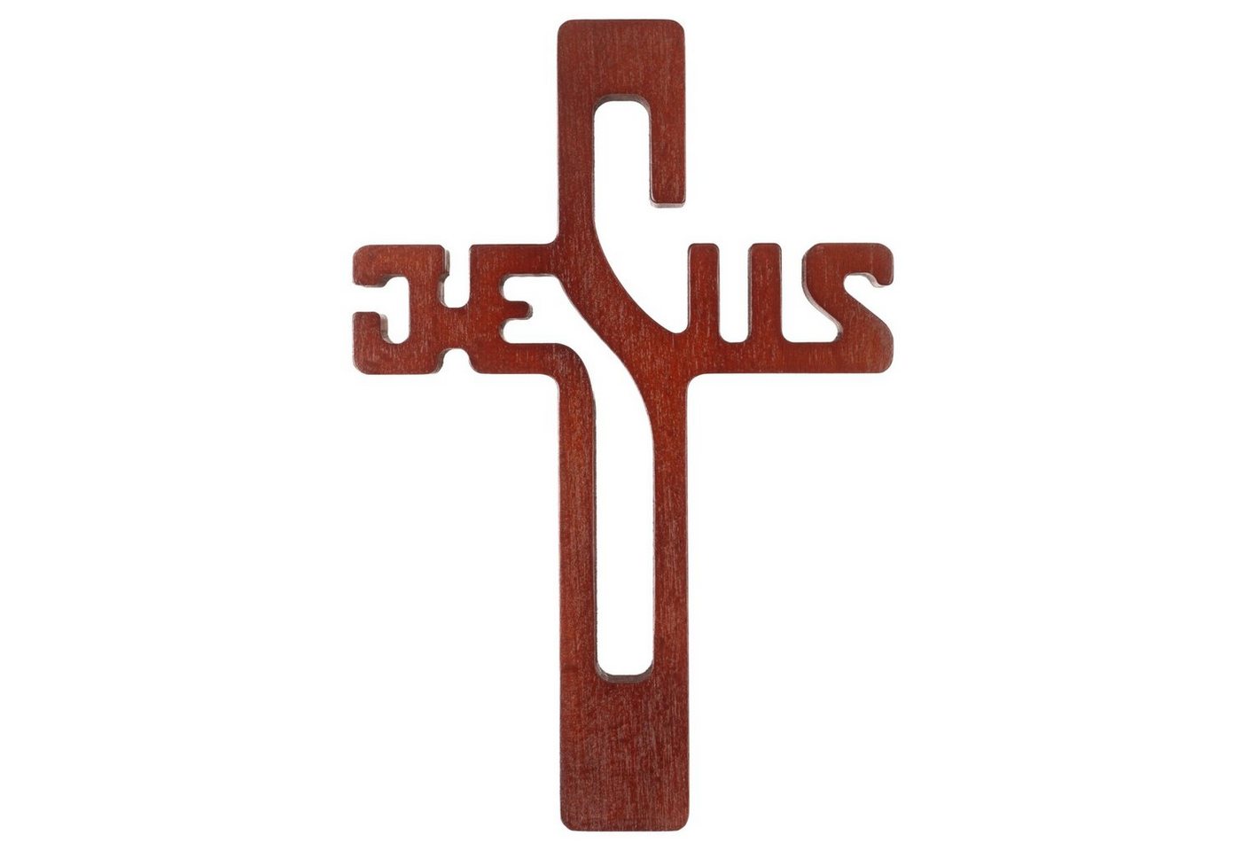 Luda Studio Wanddekoobjekt, Hölzernes hängendes Kreuz 30 cm Aufschrift JESUS von Luda Studio