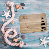 Frühstücksbrett Meer Vanlife Personalisiert, Personalisierte Geschenke Für Küstenkinder, Holzbrett Gravur, Brettchen von LudicrousShop