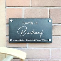 Schiefertafel Mit Hausnummer Und Straßenname Inkl. Wandhalterung von LudicrousShop