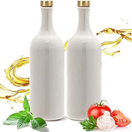 Ludwig- Feuerfest Feinschmecker Essig & Öl – Flaschen mit Ausgießer, Handgefertigtes Geschenkeset Made in Germany. Einzigartig, zeitlos und chic. Ausgießer in Deluxe- Gold (2x 750ml weiß) von Ludwig- Feuerfest