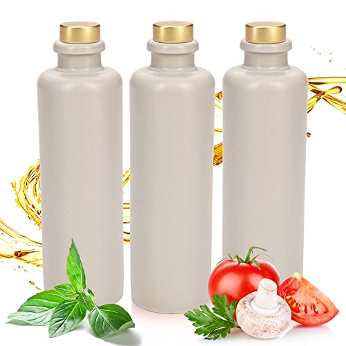 Ludwig- Feuerfest Feinschmecker Essig & Öl – Flaschen mit Ausgießer, Handgefertigtes Made in Germany. Einzigartig, zeitlos und chic. 3x 200ml mit Deluxe- Gold Ausgießern. (3x Mini 0,2l weiß- matt) von Ludwig- Feuerfest