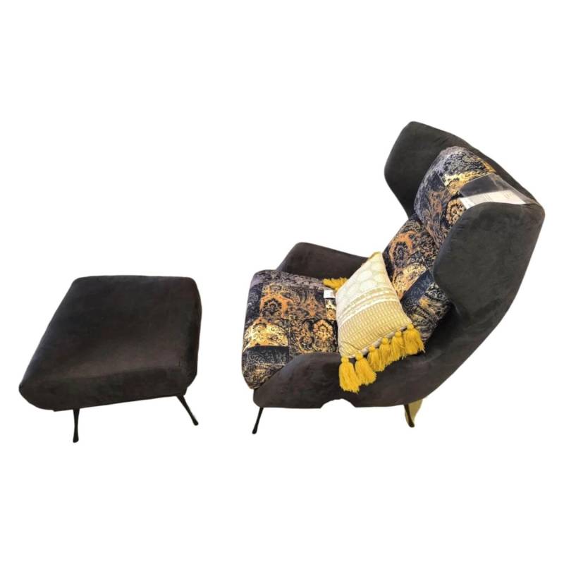 Sessel Shorty Stoff Außen 356 77 Anthrazit Innen 361 77 Anthrazit Gestell Metall... von Ludwig Gutmann