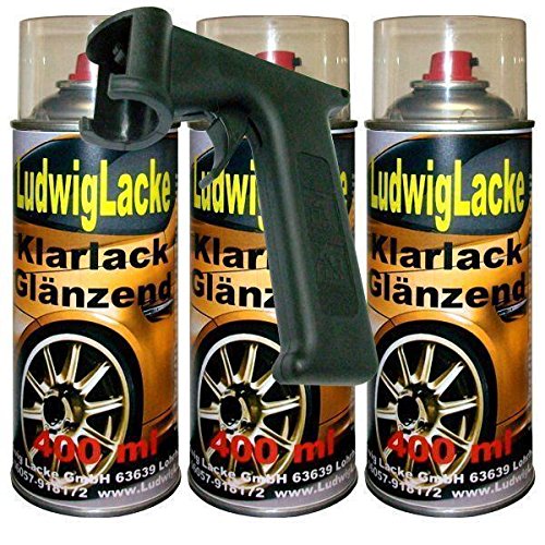 Ludwig Lacke Klarlack glänzend Spraydose 3 x 400ml Plus Haltegriff von LudwigLacke