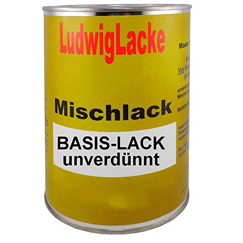 LudwigLacke 1 Liter unverdünnter Basislack Reflex Silver Farbcode LA7W oder 8E oder 8E8E Baujahr 1997-2013 Metallic Lack (geeignet für VW) von LudwigLacke