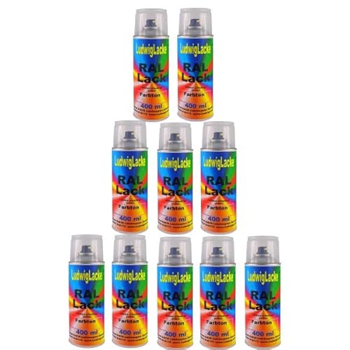 LudwigLacke 10 Spraydosen 400ml Autolack glänzend RAL 7022 Umbragrau von LudwigLacke