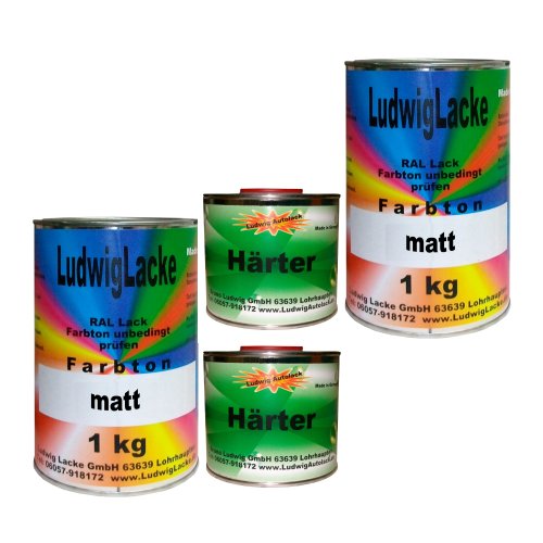 LudwigLacke 3 kg Set Autolack mit Härter matt RAL 7016 Anthrazitgrau von LudwigLacke
