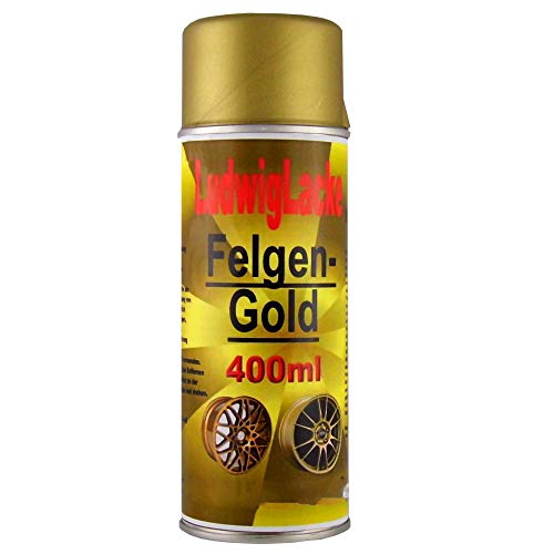 LudwigLacke Felgengold 1 Spraydose 400ml Felgenlack für Autolack Lackierer Made in Germany von LudwigLacke