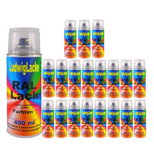 LudwigLacke 20 Spraydosen 400ml Autolack glänzend RAL 7033 Zementgrau von LudwigLacke
