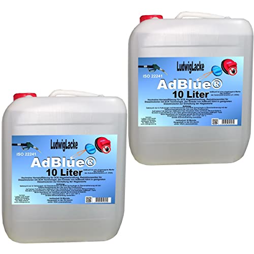 Ludwiglacke AdBlue-Kanister 2 x 10 Liter Harnstofflösung nach ISO 22241 | DIN 70070 für SCR-Abgasnachbehandlung bei Diesel-Fahrzeugen Ludwiglacke AdBlue-Kanister 2 x 10 Liter Harnstofflösung nach ISO 22241 | DIN 70070 für SCR-Abgasnachbehandlung bei Diesel-Fahrzeugen von LudwigLacke