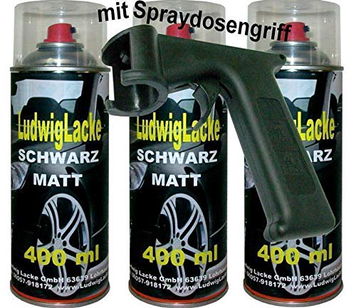 LudwigLacke Schwarz matt 3 Spray AUTOLACK je 400ml & Haltegriff für bequemes Arbeiten LudwigLacke Schwarz matt 3 Spray AUTOLACK je 400ml & Haltegriff für bequemes Arbeiten von LudwigLacke