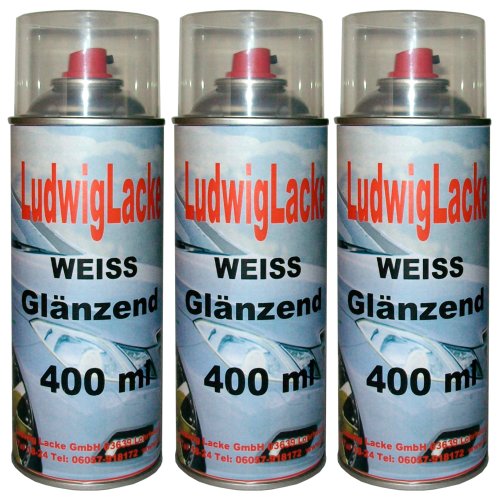 Standardspray 3 Lackspray Weiss glänzend 400 ml je Spraydose von LudwigLacke