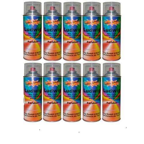 10 Spraydosen 400ml Autolack glänzend RAL 7035 Lichtgrau von Ludwiglacke