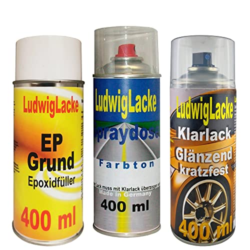 Ludwiglacke EP-Grundierung Autolack Klarlack im Set für Audi Absolutrot LY3F je 400ml von Ludwiglacke