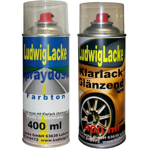 Ludwig Lacke Nachtschwarz 9696 für Mercedes Spraydosen Set Autolack & Klarlack je 400ml von Ludwiglacke