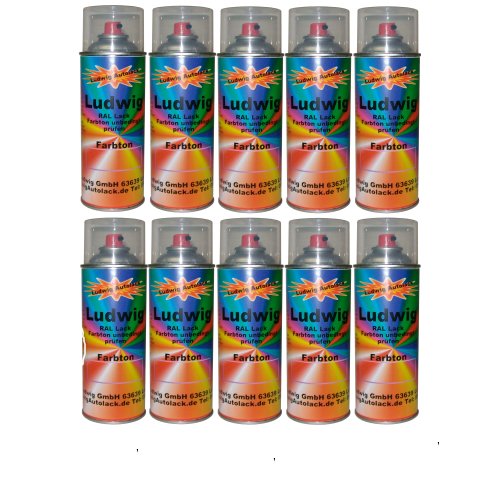 LudwigLacke 10 Spraydosen 400ml Autolack glänzend RAL 9010 Reinweiss von LudwigLacke