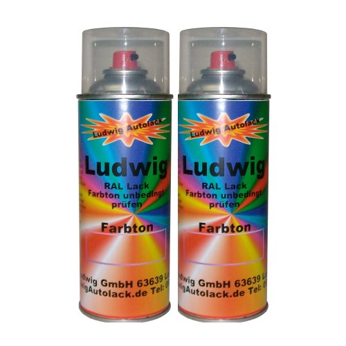 Ludwiglacke 2 Spraydosen 400ml Autolack glänzend RAL 1024 Ockergelb von Ludwiglacke