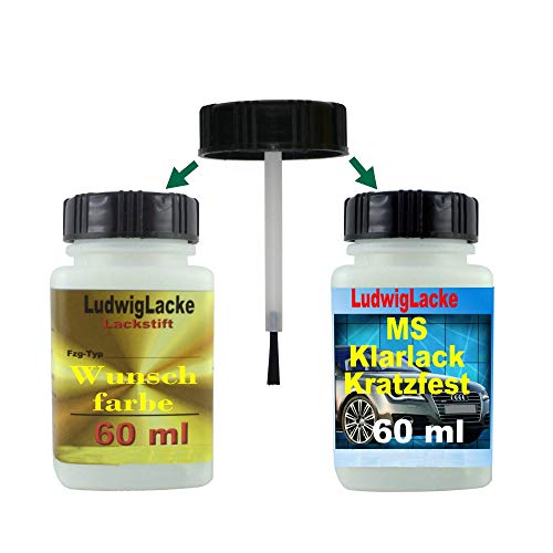 Ludwiglacke 5373 Atlantisblau für Mercedes Lackstift Set Autolack & Klarlack je 60ml von Ludwiglacke