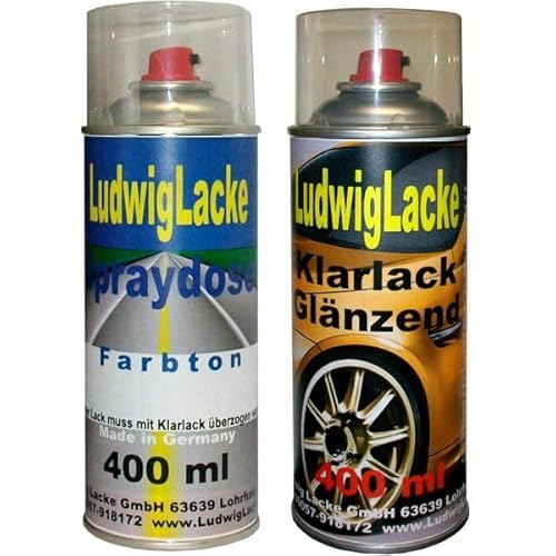 Ludwiglacke Gris Thorium 9H für Citroen Spraydosen Set Autolack & Klarlack je 400ml von Ludwiglacke