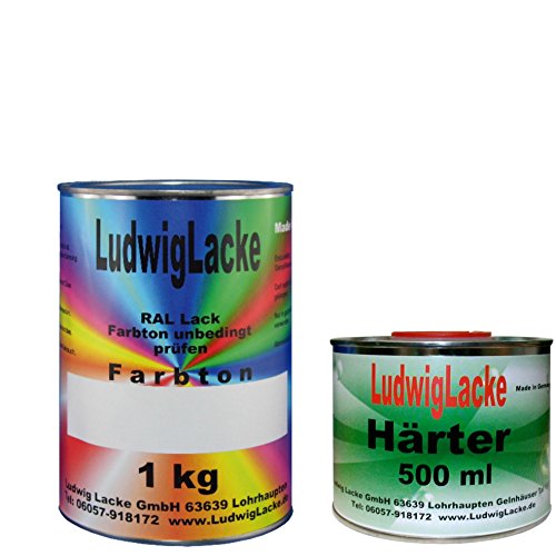 Ludwiglacke RAL 9005 1,5 kg SET seidenmatt Autolack Qualität incl. 0,5 ltr. Härter von Ludwiglacke