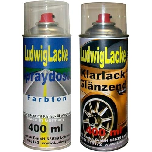 Ludwiglacke Silver WV2 für Nissan Spraydosen Set Autolack & Klarlack je 400ml von Ludwiglacke