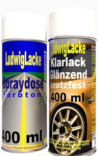 Ludwiglacke Sprayset für BMW Calypsorot Farbcode 252 Baujahr 1989-1999 * 2 Spraydosen je eine Dose 1K Basislack 400 ml und eine Dose 1K Klarlack glänzend 400 ml von Ludwiglacke