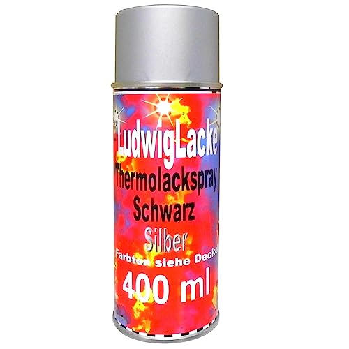 Ludwiglacke Thermolack Silber 1 Spraydosen 400ml bis 650' Autolack für Bremssattel geeignet von LudwigLacke