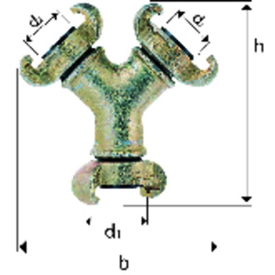 Dreiwegestück Temperguss mit 3 x R3/4" Innengewindeanschluß von Lüdecke