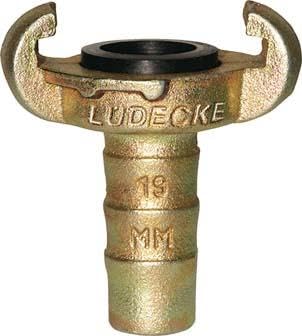 Lüdecke Klauen-Schlauchkupplung DIN 3489, Temperguss, Tülle 19mm, 3/4 von Lüdecke