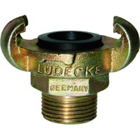 Lüdecke Klauen-Gewindekupplung DIN 3489, Temperguss, AG 3/4", SW32 von Lüdecke