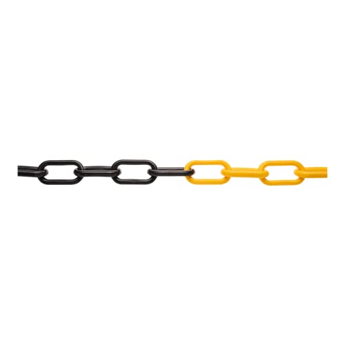 Absperrkette Warnkette Kunststoffkette 10mm schwarz gelb 4m/5m/10m/15m/20m/25m (10, Meter Lang) von Lüft