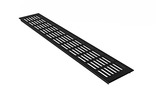 Aluminium Lüftungsgitter Stegblech Lüftung 100mm x 500mm in Schwarz pulverbeschichtet von EsOyl