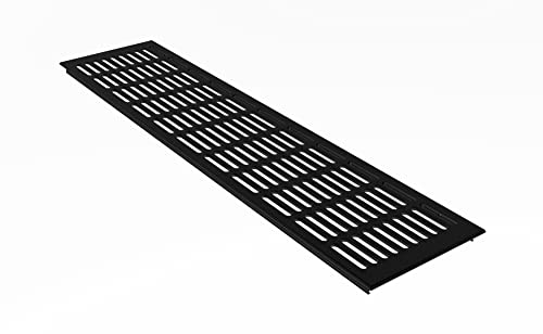Lüftungsgitter Aluminium Stegblech - Schwarz pulverbeschichtet - Breite 130 mm - Diverse Längen (2000 mm) von Lüftungsgitter