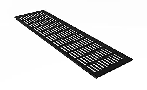 Lüftungsgitter Aluminium Stegblech - Schwarz pulverbeschichtet - Breite 150 mm - Diverse Längen (1000 mm) von Lüftungsgitter