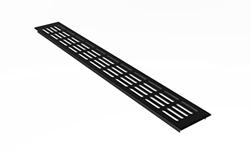 Aluminium Lüftungsgitter Stegblech - Schwarz pulverbeschichtet - Breite 80 mm - Länge 800 mm - von Lüftungsgitter