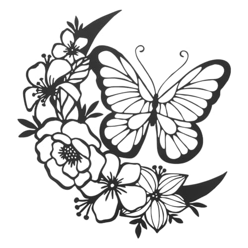 Luejnbogty Schmetterlings-Wohndekoration, Dekorationen für Zuhause, Schmetterlingsdekorationen, Schwarze Pandent-Blumen-Wandkunst, Hängende Blumen für die Dekoration von Luejnbogty