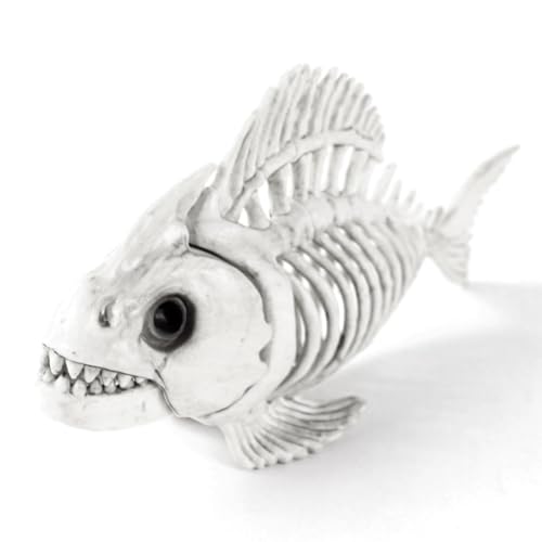 Luejnbogty Skelett Fisch Halloween Dekor Modell Skelett Fisch Dekor Modell Skelett Fisch Modell Kunststoff Tier Karpfen Schädel Fische Knochen Kunst Ornament, für Hauszimmer Schlafzimmer Dekor von Luejnbogty