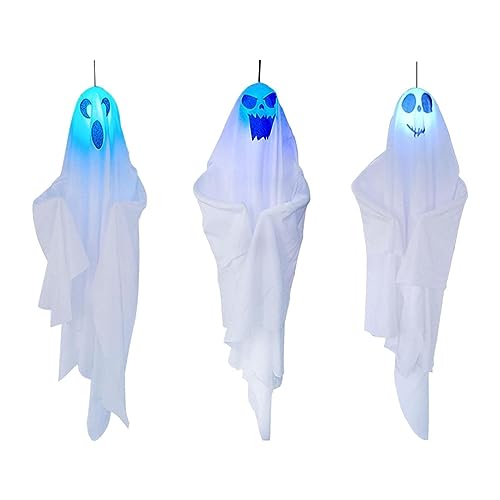 Luejnbogty Zubehör für hängende Geister für Halloween, 69,5 cm, 3 niedlich, 3 Stück, Geister-Luftstreifen, für Rasen, Terrasse, Hof von Luejnbogty