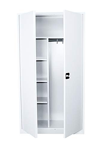 Lüllmann Spind Spindschrank weiß Kleiderspind komplett montiert 195x92,5x42,2cm Stahl Personalschrank 545547 von Lüllmann