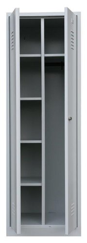 Lüllmann Spindschrank grau komplett montiert 180x60x50cm Kleiderspind Stahl Spind Personalraum- Schrank PutzSpind Werkzeugschrank 510710 von Lüllmann