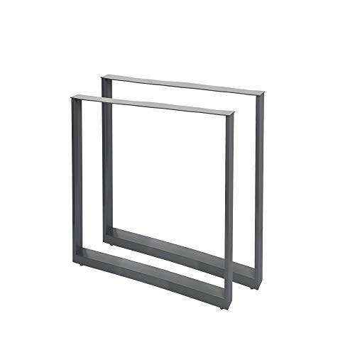 Steelboxx Design Tischkufen Tischgestell Tischbeine 2er Set Stahl Tisch Kufen (40 x 43 x 8cm (BxHxT), Anthrazit) von Lüllmann