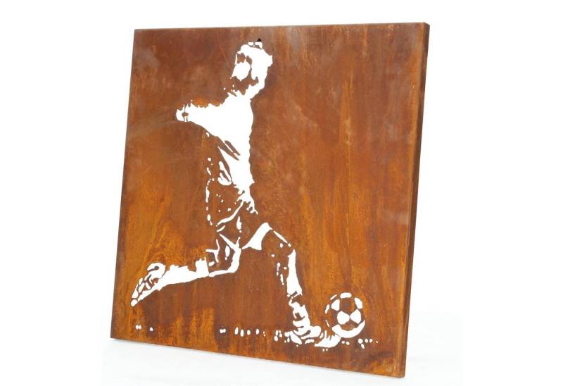 Lünemann Wanddekoobjekt Edelrost Wandbild Fußballer von Lünemann