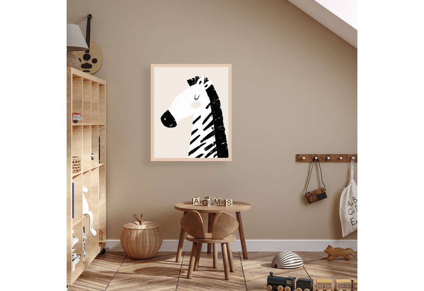 Lüttenhütt Bild mit Rahmen oder Poster, Zebra im Profil, Fantasy, Tiere (1 St), HD Premium Druck von Lüttenhütt