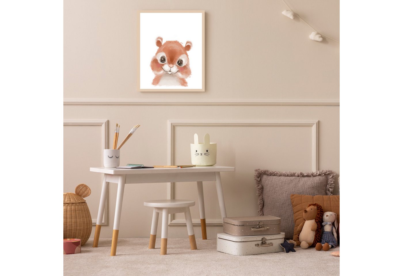 Lüttenhütt Bild mit Rahmen oder Poster, Niedliches Eichhörnchen, Eichhörnchen, Fantasy, Tiere (1 St), HD Premium Druck von Lüttenhütt