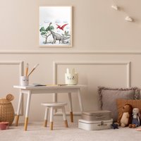 Lüttenhütt Bild mit Rahmen "oder Poster, Dinosaurier", Baum-Dinosaurier-Fantasy-Tiere, (1 St.), HD Premium Druck von Lüttenhütt