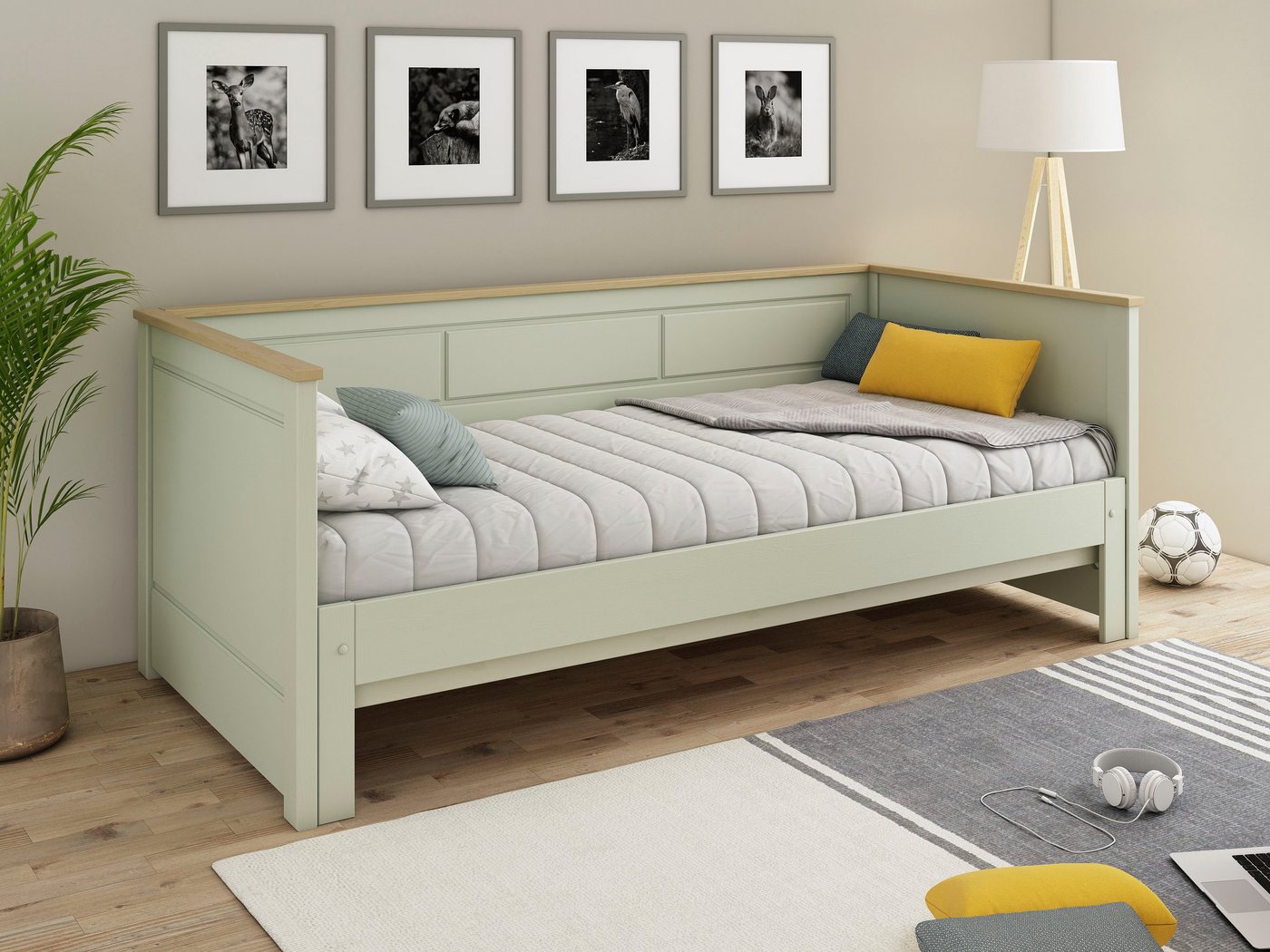 Lüttenhütt Funktionsbett  ERIK " BESTSELLER! Zertifiziertes Massivholz, Daybed, zweiter Schlafplatz ausziehbar, Schublade optional" von Lüttenhütt