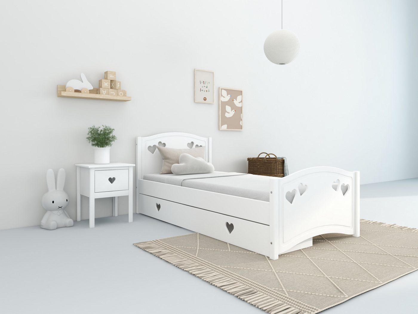 Lüttenhütt Jugendbett Beeke, OTTO's Choice, Kinderbett, mit Matratze + Schublade, (4-tlg., Komplettbett inklusive Lattenrost, Bettkasten und Matratze), FSC®-zertifiziert, viel Stauraum, bis 100 KG belastbar von Lüttenhütt