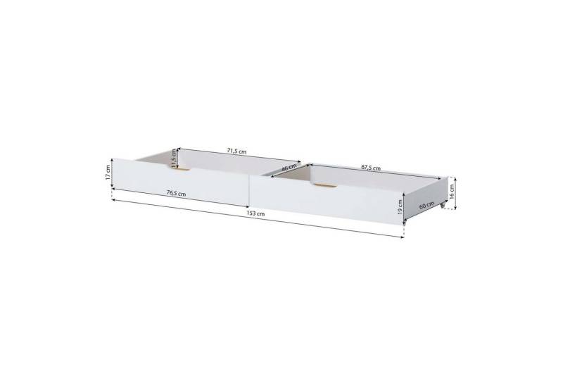 Home affaire Jugendbett ECO One, Kinderbett mit Rausfallschutz, mit 2 Schubkästen von Home affaire